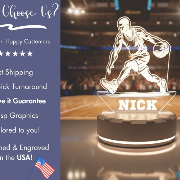 Basketball Athlete Custom LED Night Light - Picture 4 of 8